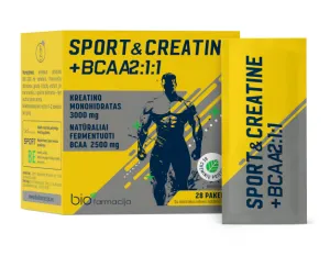 Maisto papildas SPORT&CREATINE + BCAA2:1:1 milteliai pakeliuose N28