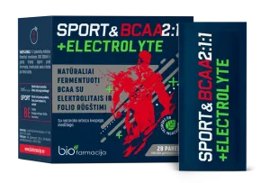 Maisto papildas SPORT&BCAA 2:1:1 + ELECTROLYTE 5.5g milteliai pakeliuose N28