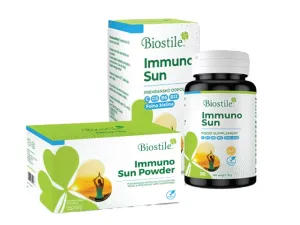 Maisto papildas BIOSTILE Immuno Sun Complet rinkinys imuniteto stiprinimui N30 miltelių + N30 kaps.