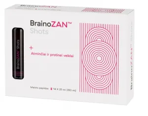 Maisto papildas atminčiai ir protinei veiklai BrainoZAN Shots 14x25ml