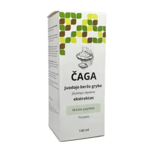 Maisto papildas ČAGA juodojo beržo grybo (Įžulniojo skylenio) extraktas 140ml