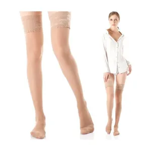 Kompresinės kojinės iki kirkšnies su silikonine juosta CzSalus 140den 18-21mmHg