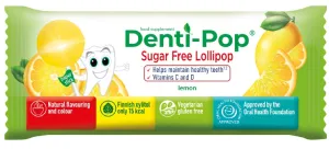 DENTI-POP citrinų skonio čiulpinukas su vitaminu C ir D