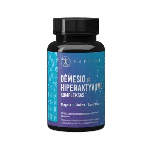 SAPIENS maisto papildas Dėmesio ir hiperaktyvumo kompleksas tabletės N90