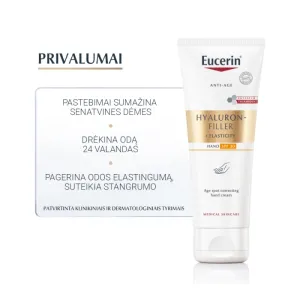 EUCERIN Hyaluron Filler + Elasticity rankų kremas SPF30 75ml