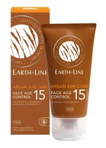 EARTH LINE Argan Sun Care SPF15 kremas veido senėjimo kontrolei (UVA, UVB, 100% mineraliniai filtrai) 50ml