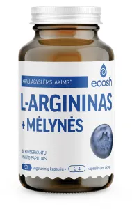 Maisto papildas ECOSH L-argininas su mėlynėmis N90