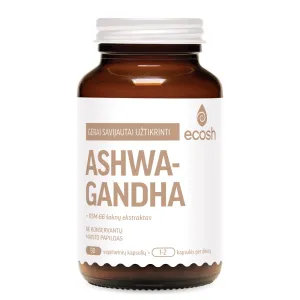 Maisto papildas ECOSH AŠVAGANDA (Ashwagandha) su KSM-66® šaknų ekstraktu 400mg kapsulės N90