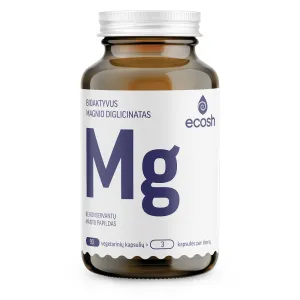 Maisto papildas ECOSH bioaktyvus Magnis bisglicinatas 90mg su vitaminu B6 kapsulės N90