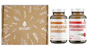 ECOSH maisto papildų rinkinys TĖČIUI: Kompleksas sąnariams N90 + Vitaminas C su erškėtuogėmis N90