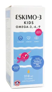 Maisto papildas ESKIO-3 KIDS OMEGA-3 žuvų taukai vaikams Tutti-Frutti skonio 210ml