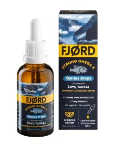 Maisto papildas FJORD STRONG OMEGA-3 Genius Drops 50ml