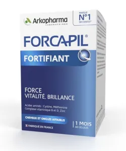 Maisto papildas FORCAPIL Fortifiant kapsulės pažeistiems plaukams ir nagams N60