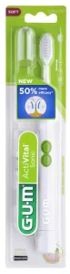 GUM vibruojantis dantų šepetėlis ActiVital Sonic (su baterija), baltas