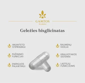 Maisto papildas GAMTOS NAMAI Geležies bisglicinatas kapsulės N60