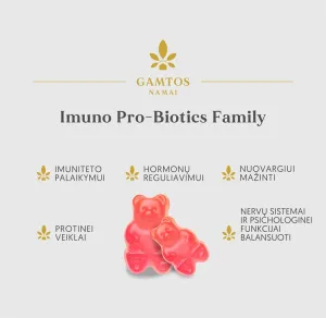Maisto papildas GAMTOS NAMAI Imuno Pro - biotics Family guminukai N60