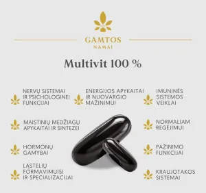 Maisto papildas GAMTOS NAMAI Multivit 100% kapsulės N120