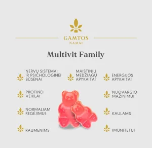 Maisto papildas GAMTOS NAMAI Multivit Family guminukai N60