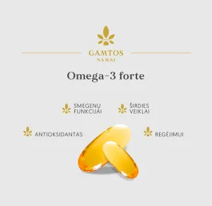 Maisto papildas GAMTOS NAMAI Omega - 3 Forte kapsulės N90