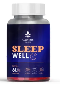 Maisto papildas GAMTOS NAMAI  Sleep Well braškių skonio guminukai N60