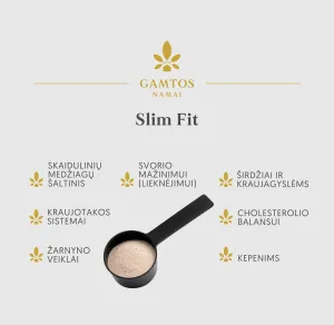 Maisto papildas GAMTOS NAMAI Slim Fit braškių skonio skaidulinis mišinys 225g