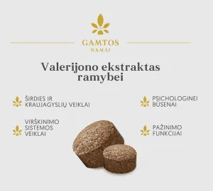 Maisto papildas GAMTOS NAMAI Valerijono ekstraktas ramybei tabletės N60