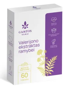 Maisto papildas GAMTOS NAMAI Valerijono ekstraktas ramybei tabletės N60