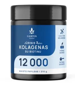 Maisto papildas GAMTOS NAMAI  Jūrinis Peptan kolagenas 12 000 su biotinu vyšnių skonio milteliai 210g