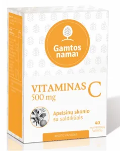 Maisto papildas GAMTOS NAMAI VITAMINAS C 500mg N40 kramtomos tabletės