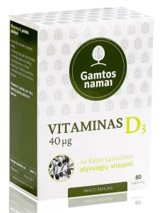 Maisto papildas GAMTOS NAMAI Vitaminas D3 40µg N80