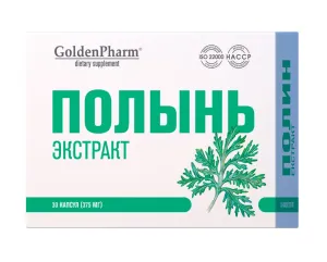 Maisto papildas Golden Pharm Karčiųjų kiečių (Pelyno) ekstraktas kapsulės N30