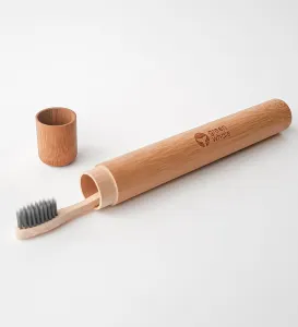 GREEN WHALE bambukinis dantų šepetėlio dėklas suaugusių dantų šepetėliui