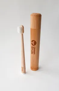 GREEN WHALE bambukinis dantų šepetėlio dėklas vaikų dantų šepetėliui