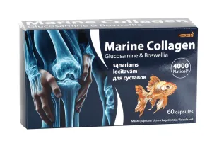 Maisto papildas HERBIN Jūrinis kolagenas NATICOL 4000® su Gliukozaminu ir Bosvelija SĄNARIAMS kapsulės N60