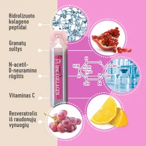 Maisto papildas HSC COLLAGEN Premium skystas kolagenas 15x20ml buteliukai