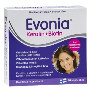 Maisto papildas HANKINTATUKKU EVONIA KERATIN + BIOTIN plaukams N60