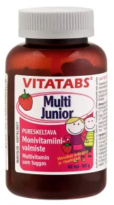 Maisto papildas HANKINTATUKKU Vitatabs Multi Junior N60 (kramtomi braškių skonio guminukai vaikams)