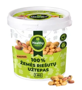 HEALTHY CHOICE 100% žemės riešutų užtepas (kremas) 1kg