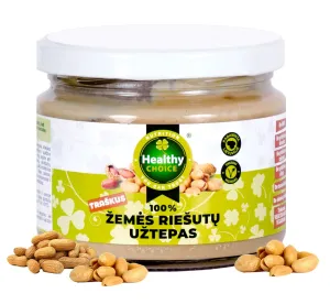 HEALTHY CHOICE 100% žemės riešutų užtepas (gabaliukais) 250g