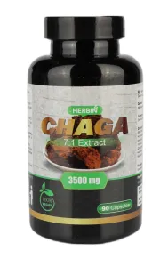 Maisto papildas HERBIN Čaga - Juodojo beržo grybo (įžulniojo skylenio) ekstraktas 3500mg N90 kaps.