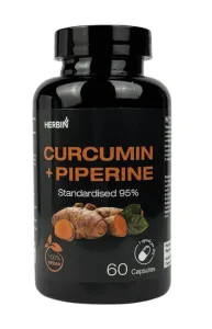 Maisto papildas HERBIN CURCUMIN + PIPERINE (Kurkuminas + Piperinas) kapsulės N60