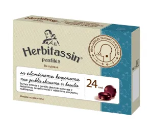 HEBITASSIN pastilės su islandinėmis kerpenomis nuo gerklės skausmo ir kosulio N24