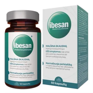 IBESAN kapsulės nuo dirgliosios žarnos sindromo kapsulės N60