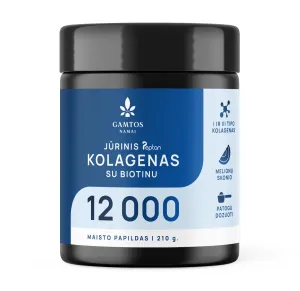 Maisto papildas GAMTOS NAMAI Jūrinis Peptan Kolagenas 12 000 su biotinu melionų skonio milteliai 210g