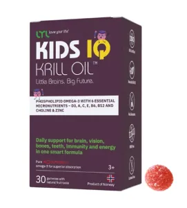 Maisto papildas vaikams LYL Krill oil Kids IQ guminukai su Omega3 ir vitaminais N30