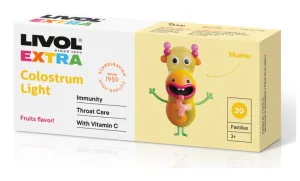 Maisto papildas LIVOL EXTRA vaikams Colostrum Light čiulpiamosios pastilės N20