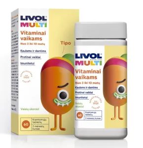 Maisto papildas LIVOL MULTI vaikams vaisių skonio tabletės N60