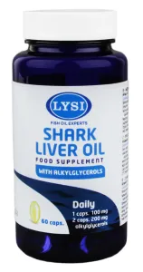 Maisto papildas žuvų taukai LYSI Ryklio kepenų aliejus N60