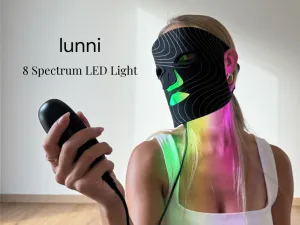 Lunni 7 colors LED and Near-Infrared Light Silicone LED Facial Mask Black