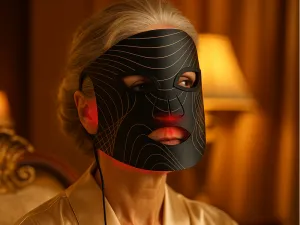 Lunni 7 colors LED and Near-Infrared Light Silicone LED Facial Mask Black